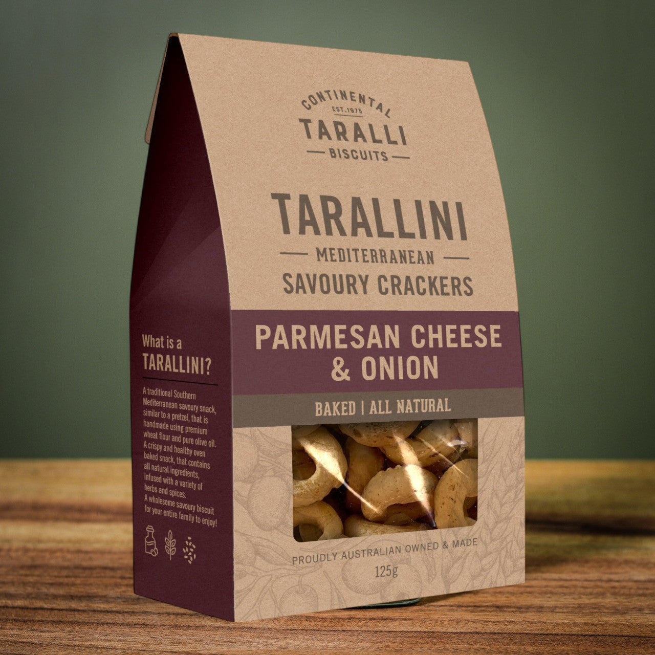 Tarallini Crackers - Parmesan Cheese & Onion (125g)