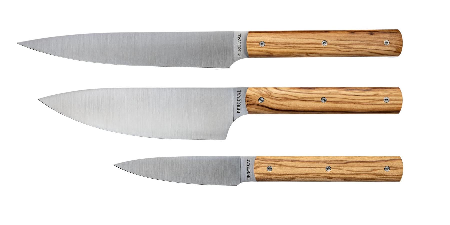Perceval 9.47 3-Knife Set - Paring Knife 10 + Chef Knife 15 + Carving Knife 20