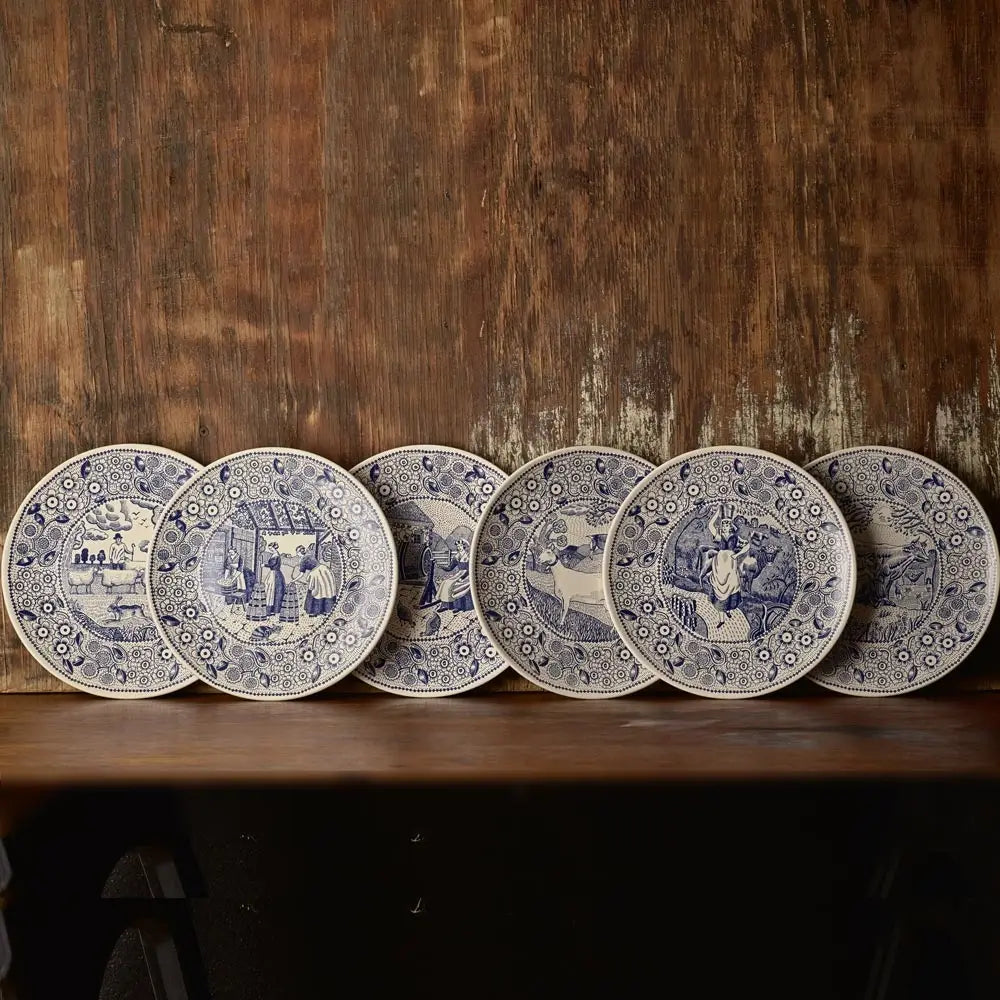 Ceramic Plates for Cheese Set of Six