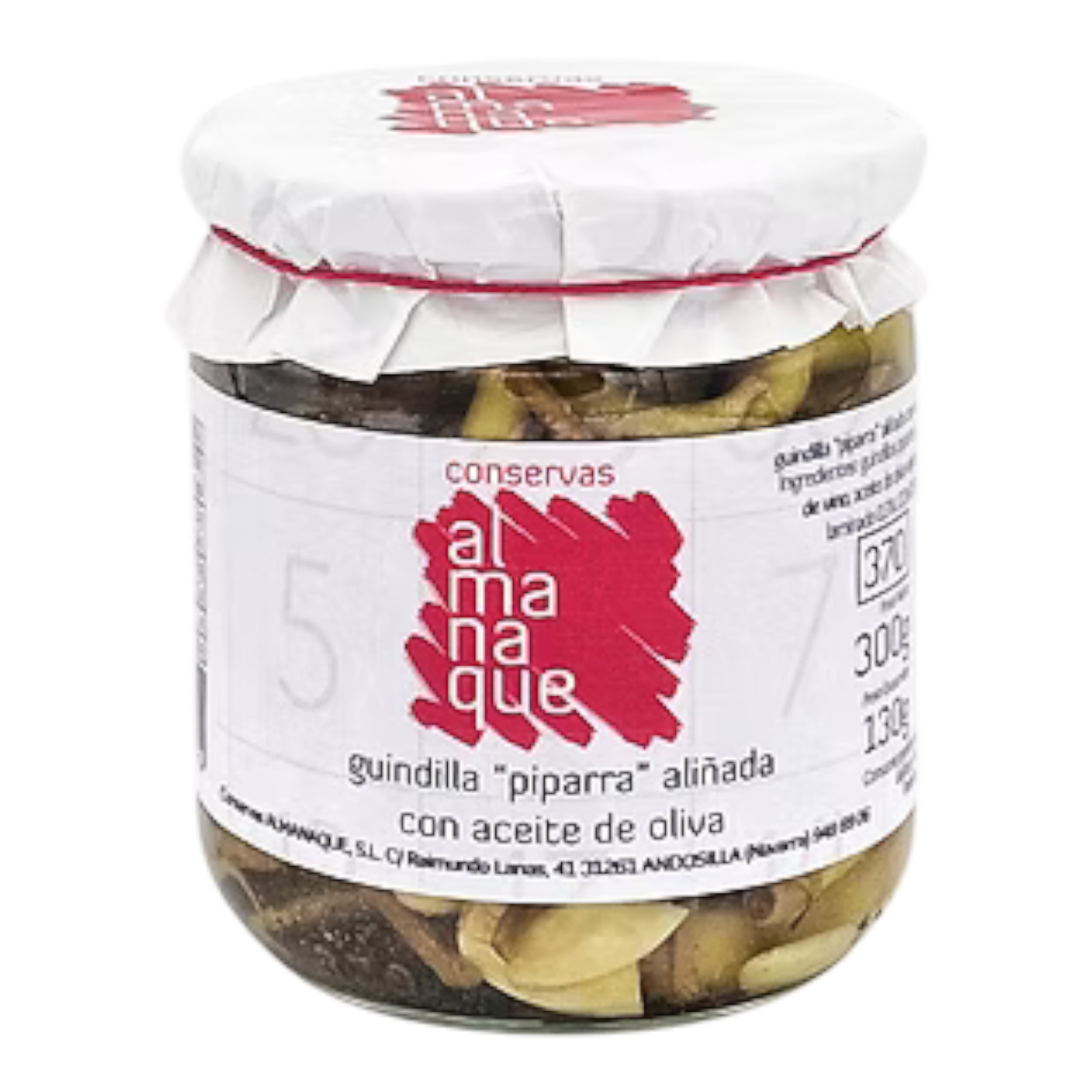 The Artisan Cheese Room jar of Conservas Almanaque Guindilla Piparra peppers preserved in olive oil