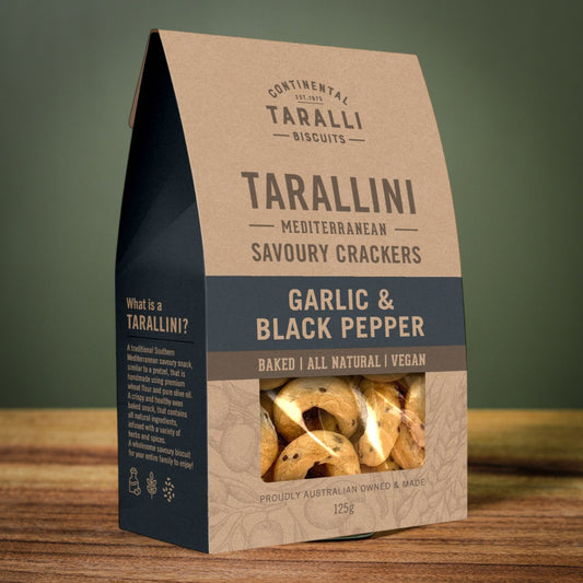 TARALLINI - Garlic & Black Pepper - Vegan (125g)