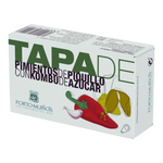 The Artisan Cheese Room Porto-Muiños box of Piquillo peppers with sweet kombu featuring illustrated pepper graphics