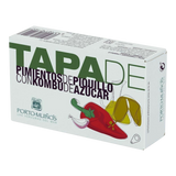 The Artisan Cheese Room Porto-Muiños box of Piquillo peppers with sweet kombu featuring illustrated pepper graphics