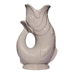 The Artisan Cheese Room Original Gluggle Jug in a mushroom earthy neutral tone with an iconic fish-shaped design.