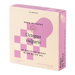 The Artisan Cheese Room La Narval rock octopus in Galician sauce with olive oil in a pink and cream rectangular box.