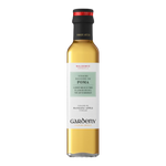 The Artisan Cheese Room Gardeny Poma apple vinegar in a clear glass bottle with a black cap and elegant label.