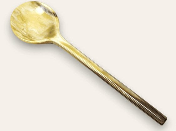 Abbeyhorn horn caviar spoon, round handle, 105mm