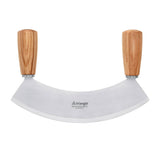 Triangle mezzaluna knife in ash wood (23cm)