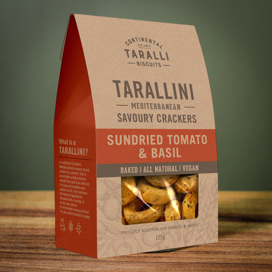 TARALLINI - Sundried Tomato & Basil - Vegan  (125g)