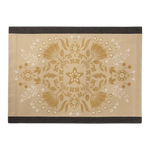 The Artisan Cheese Room Le Jacquard Francais Feerie cotton placemat in pain d'epices with festive floral star design.