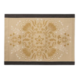The Artisan Cheese Room Le Jacquard Francais Feerie cotton placemat in pain d'epices with festive floral star design.