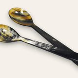 Abbeyhorn horn salad servers, square end, 240mm