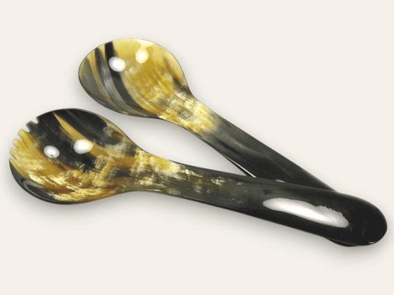 Abbeyhorn horn salad servers, 292mm