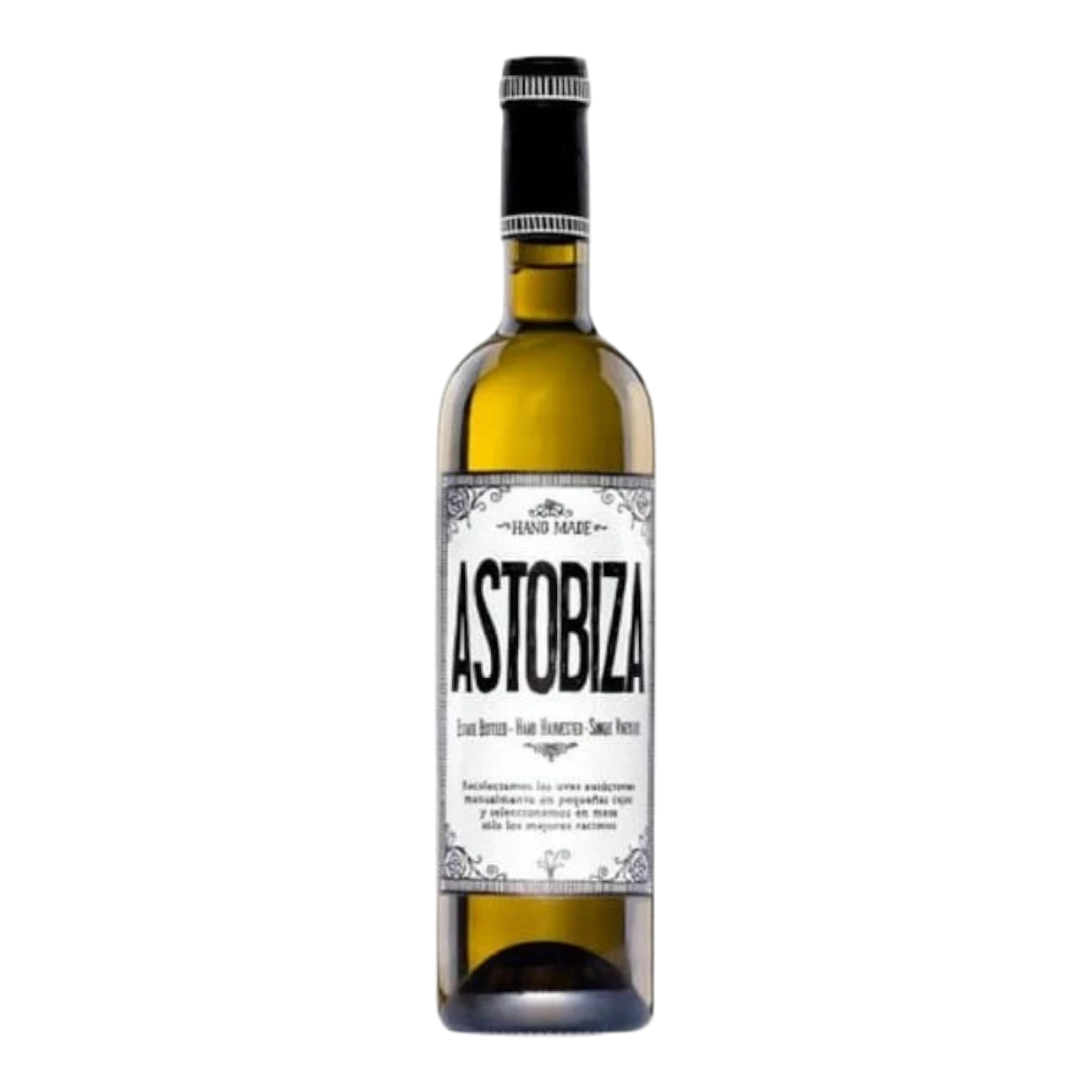 The Artisan Cheese Room Astobiza Txakoli 2025 white wine bottle with a vintage-style label on a white background.