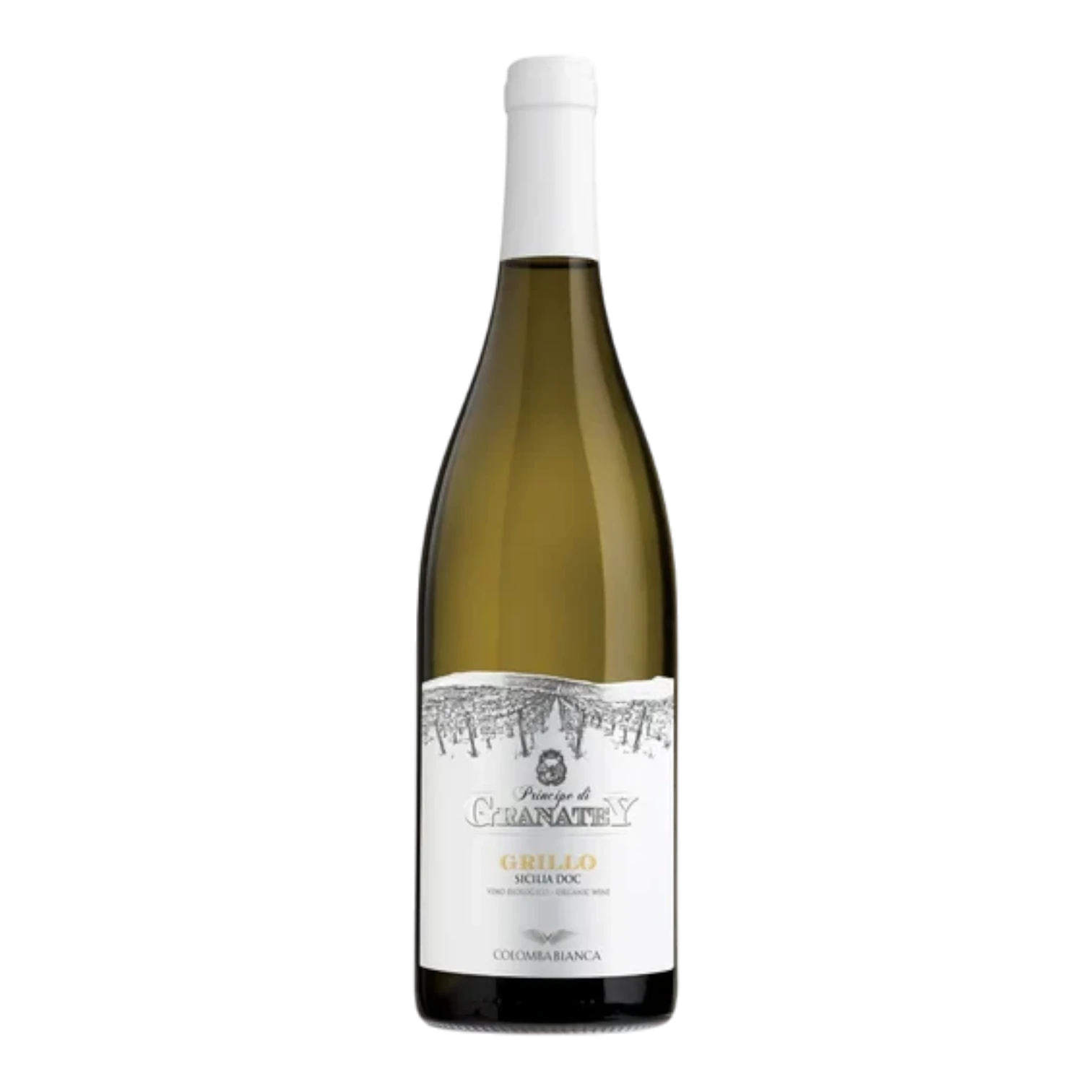 The Artisan Cheese Room Colomba Bianca Grillo Granatey 2025 white wine bottle with elegant label