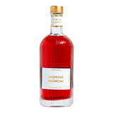 The Artisan Cheese Room Maybe Sammy Jasmine Negroni cocktail in a ribbed glass bottle with a gold cap