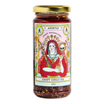 The Artisan Cheese Room Apostle Mary Magdalene crispy chilli oil in a glass jar with vibrant religious art label