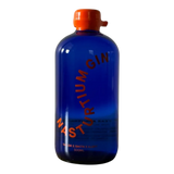 The Artisan Cheese Room Taylor & Smith Nasturtium Gin in a vibrant blue glass bottle with an orange cap.