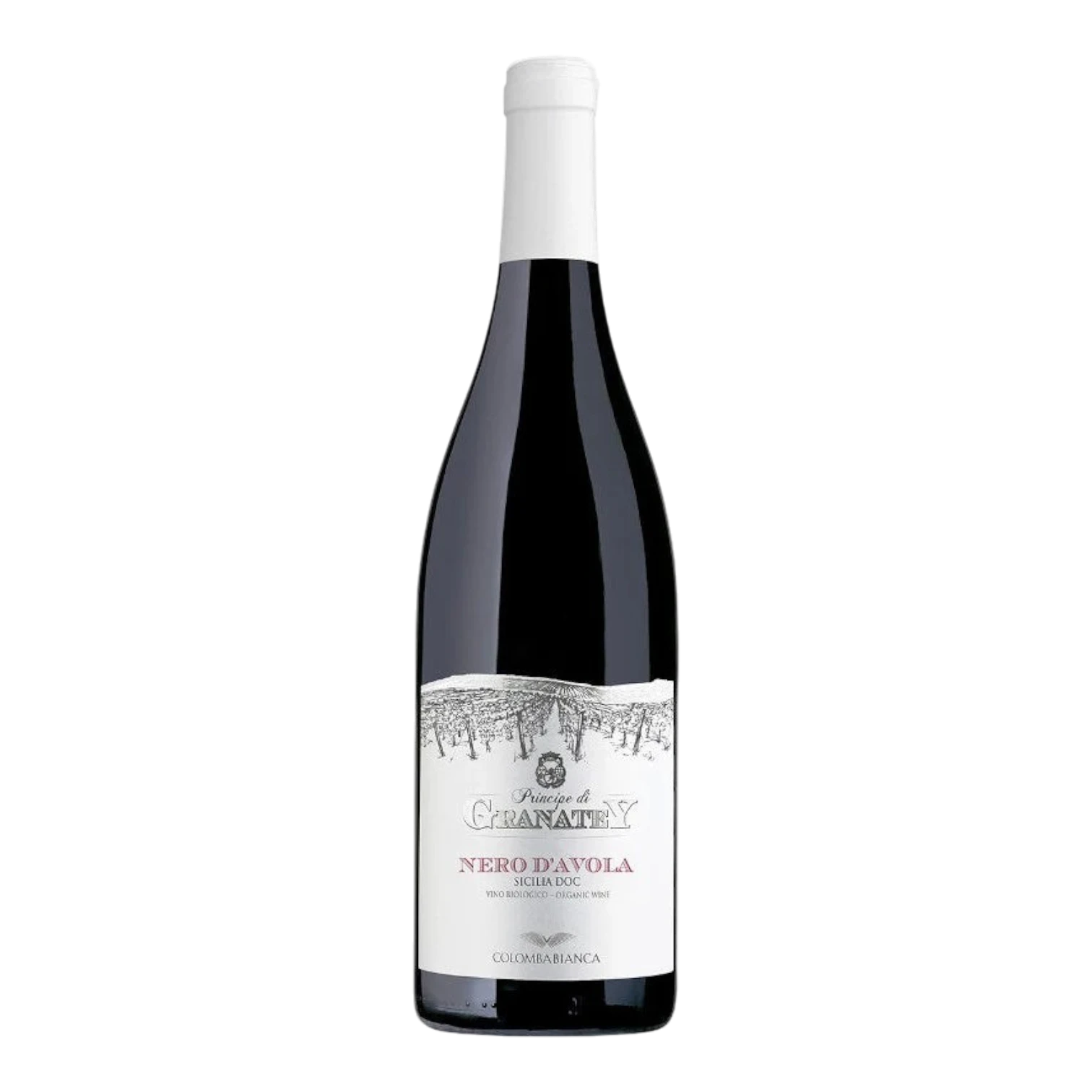 The Artisan Cheese Room Colomba Bianca Nero d'Avola 2024 red wine bottle with white label and capsule