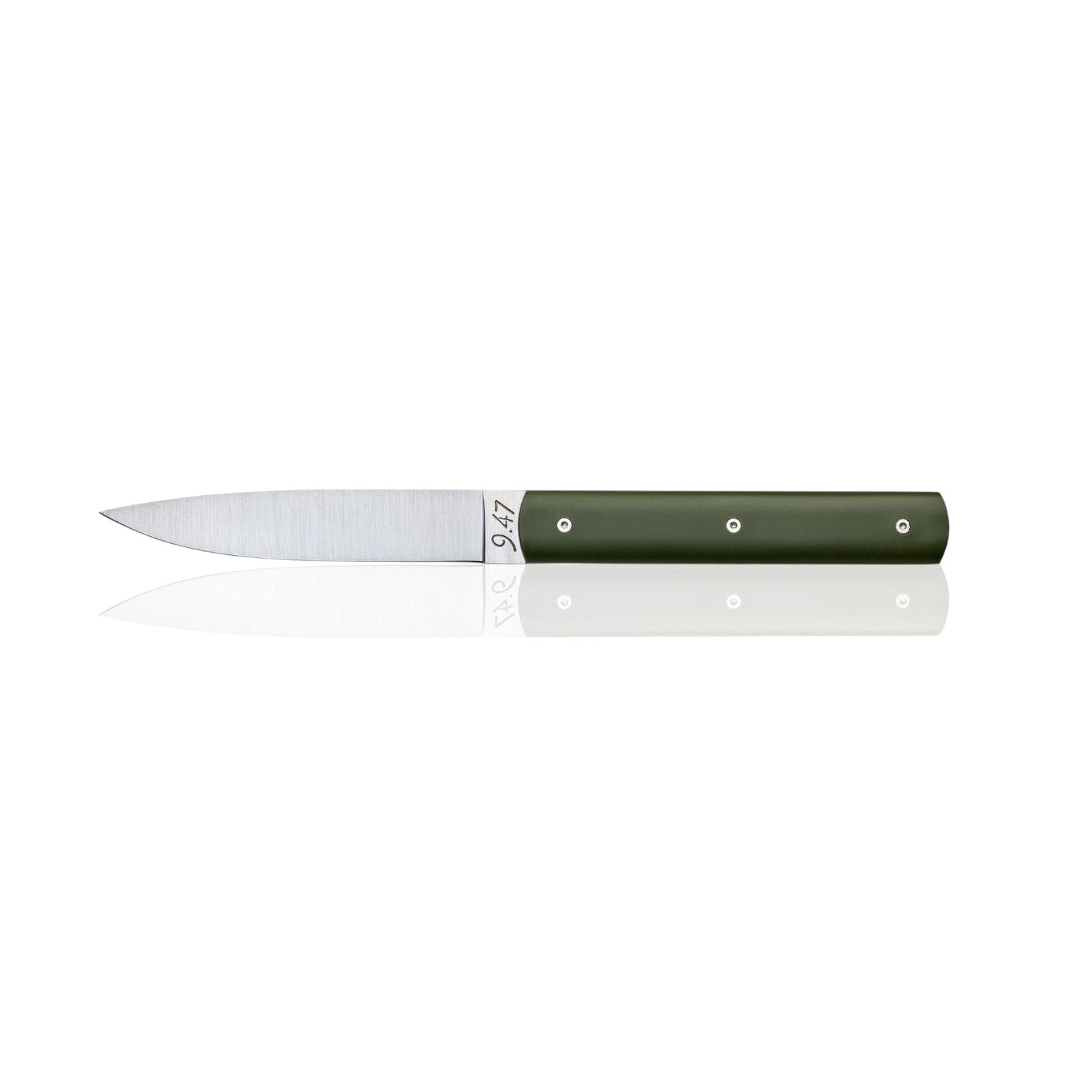 The Artisan Cheese Room Perceval 9.47 table knife with a dark green polyacetal handle and sharp steel blade.