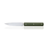 The Artisan Cheese Room Perceval 9.47 table knife with a dark green polyacetal handle and sharp steel blade.