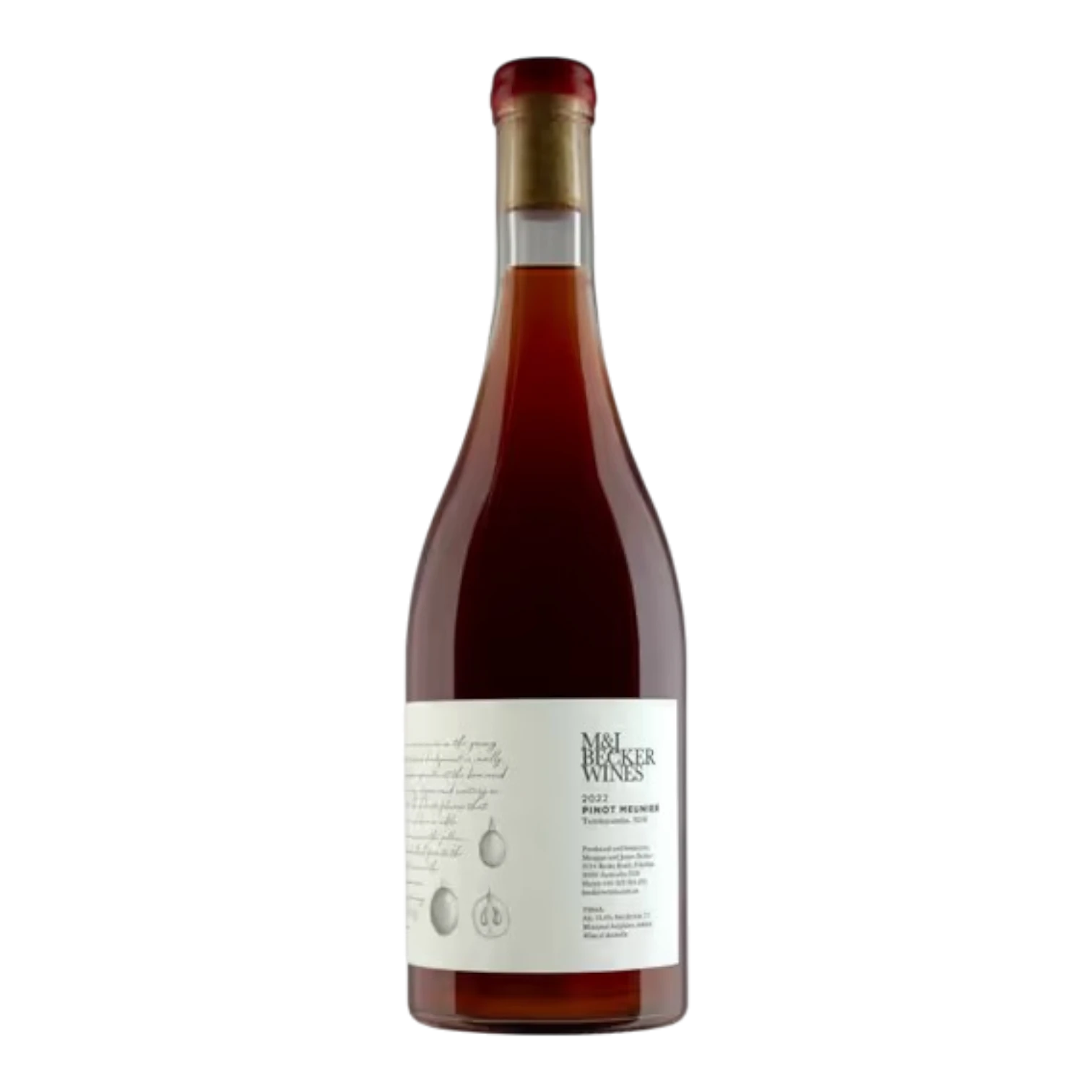 The Artisan Cheese Room M&J Becker Tumbarumba Pinot Meunier 2024 red wine bottle with wax seal