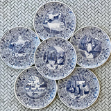 Ceramic Plates for Cheese Set of Six